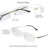 VisionGlobal Pure Titanium Frame for men/women Blue Light Blocking,Hand-set Diamond Fashion Glasses (Golden Brown, 3.00 Magnification) view 2