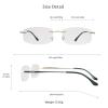 VisionGlobal Pure Titanium Frame for men/women Blue Light Blocking,Hand-set Diamond Fashion Glasses (Golden Brown, 3.00 Magnification) view 3