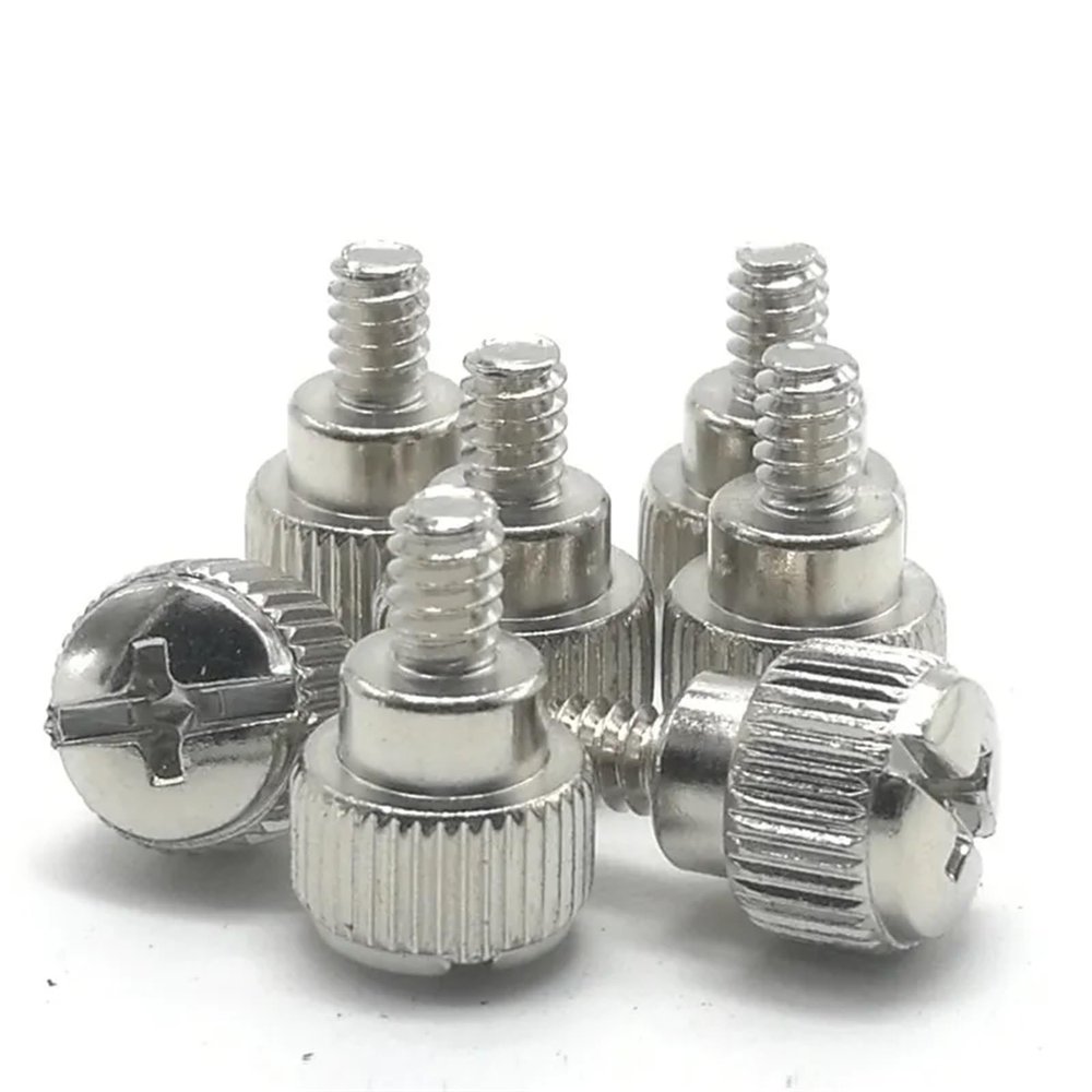 10Pcs 6#-32 * 5 Thread Teeth Length 5mm Computer PC Case Cooling Fan Toolless Adjustment Screw Thumbscrews Thumb Screw (Color : Silver)