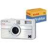 Kodak EKTAR H35N Half Frame Film Camera Bundle with Kodak Ultramax 400/24EXP 35mm Roll Film (Striped Silver, Bundle) view 1