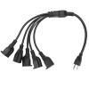 5 Way Power Cable Splitter, 3 Prong 1 to 5 Outlet Power Cord US Plug 100-240V UL Certification Heavy Duty for Outdoor for Indoor view 1