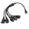 5 Way Power Cable Splitter, 3 Prong 1 to 5 Outlet Power Cord US Plug 100-240V UL Certification Heavy Duty for Outdoor for Indoor view 2