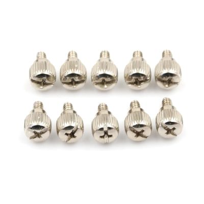 10pcs 6#-32 * 6mm Thread Teeth Length 6mm Black Or Nickel Computer Pc Case Cooling Fan Toolless Adjustment Screw Hand (Color : Nickel Plated)