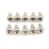 10pcs 6#-32 * 6mm Thread Teeth Length 6mm Black Or Nickel Computer Pc Case Cooling Fan Toolless Adjustment Screw Hand (Color : Nickel Plated) view 1