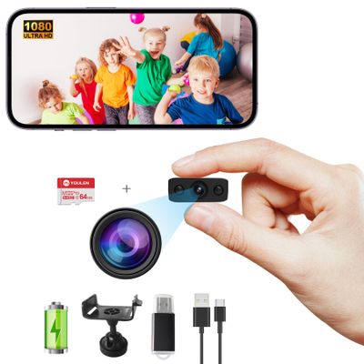 BEEDMXU Spy Hidden Wireless WiFi Security Home Camera, HD1080P Nanny Cam with Night Vision & Motion Detection - Indoor Security Camera for Home, Office and Car