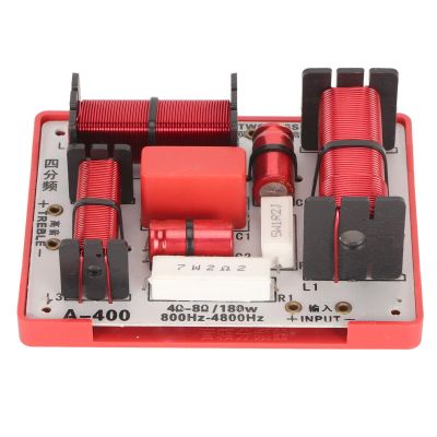 Speaker Frequency Divider, Clear Musical Quality 4 Way Crossover Filter 1 Treble 1 Alto 2 Bass Stable 4 to 8 OhMs 180W for KTV Speakers