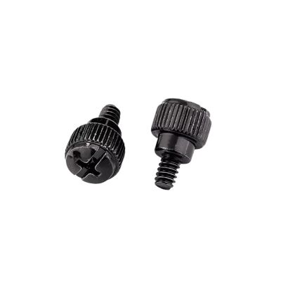 10Pcs 6#-32 * 6 Thread Teeth Computer PC Case Cooling Fan Toolless Adjustment Screw Thumbscrews Thumb Screw M3.5 (Color : Black)
