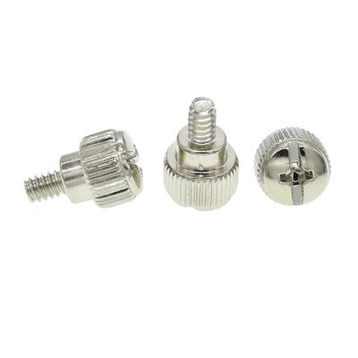 10Pcs 6#-32 * 5 Computer PC Case Cooling Round Toolless Adjustment Screw Thumbscrews Thumb Screw M3.5 (Color : Silver)