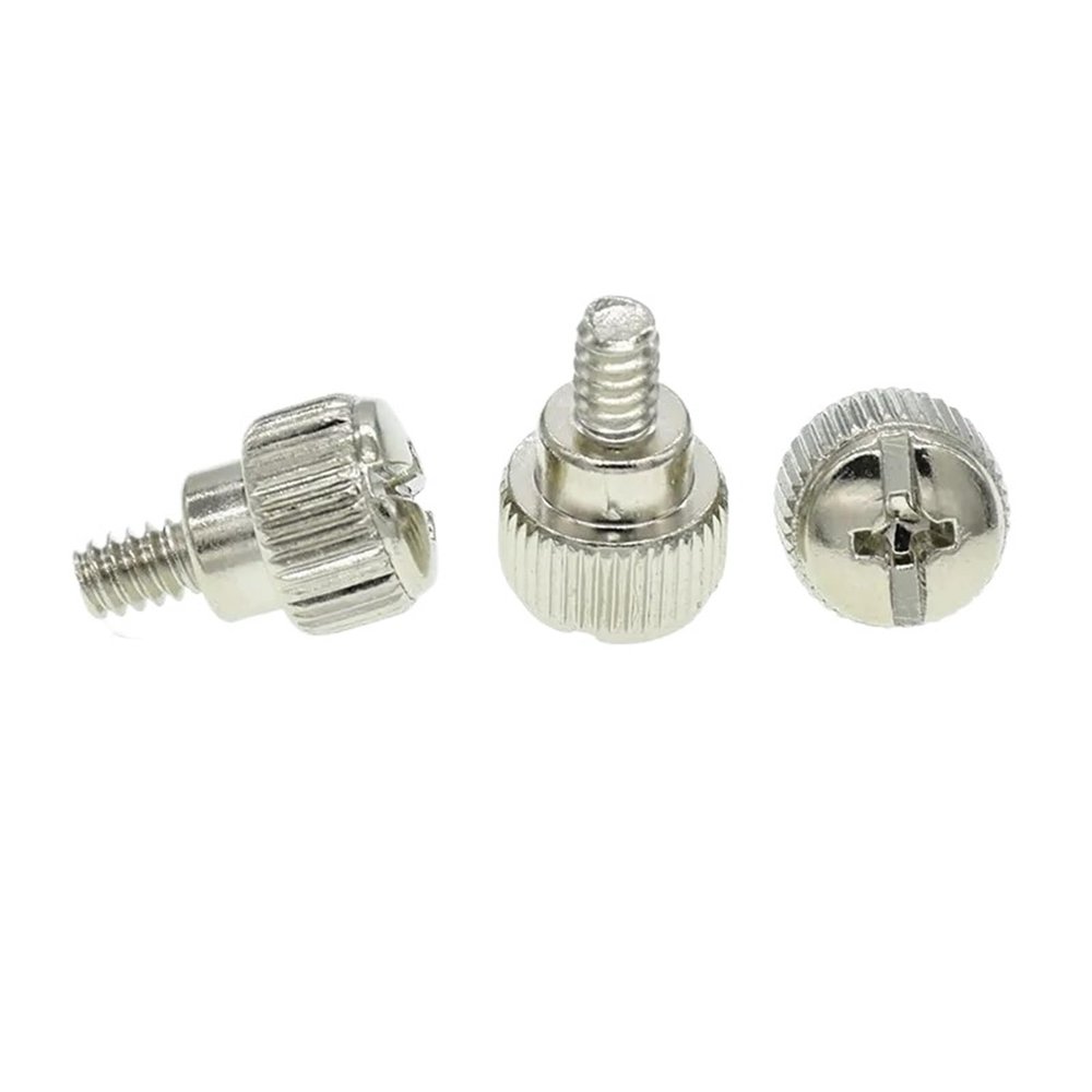 10Pcs 6#-32 * 5 Computer PC Case Cooling Round Toolless Adjustment Screw Thumbscrews Thumb Screw M3.5 (Color : Silver)
