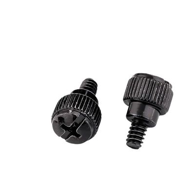 100Pcs 6#-32 * 6 Thread Teeth Computer PC Case Cooling Fan Toolless Adjustment Screw Thumbscrews Thumb Screw M3.5 (Color : Black, Size : M3x8(100Pcs))