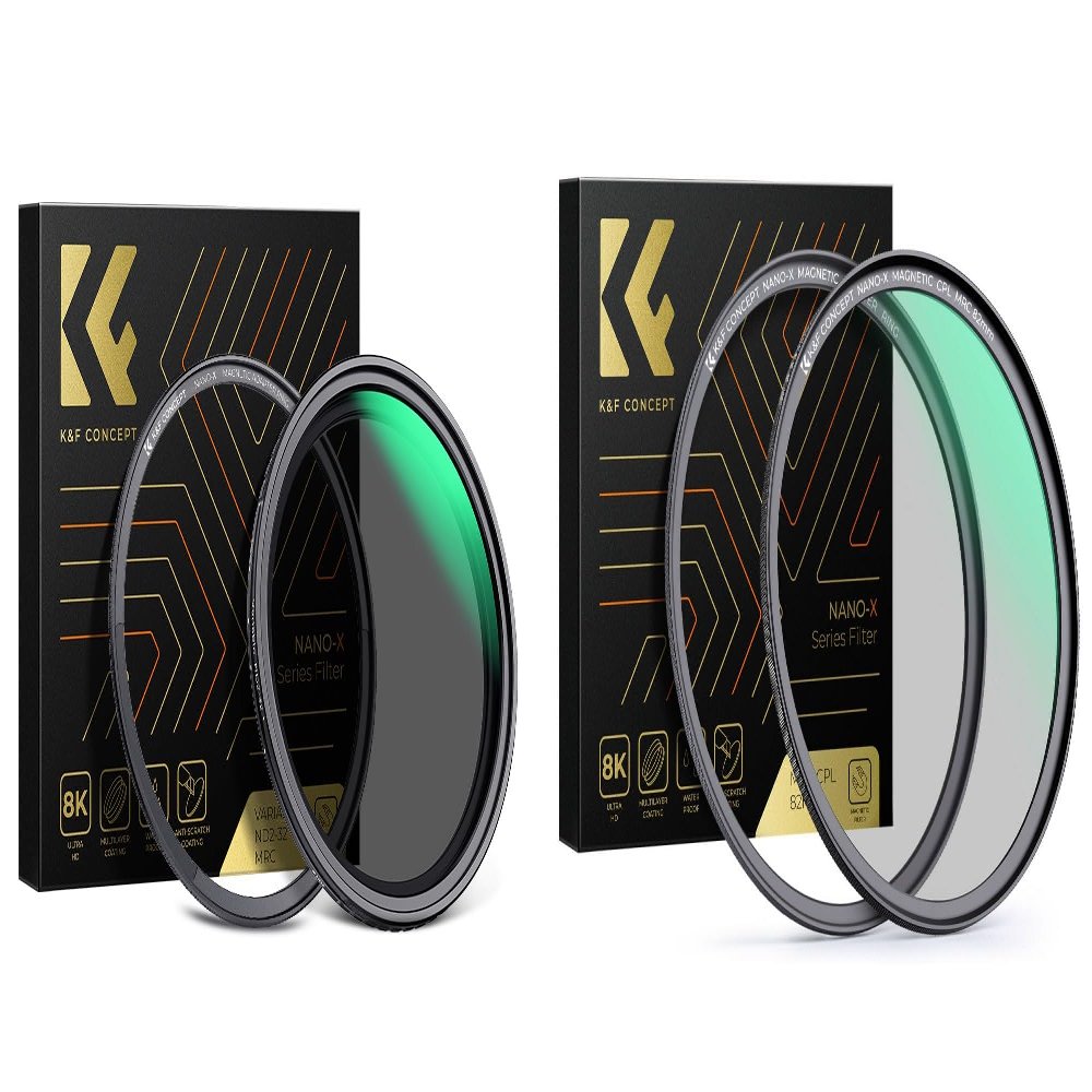 82mm Magnetic Variable ND2-32 & MCUV Lens Filters Kit (2 Pcs) 1-5 Stops Variable ND MCUV Lens Protection Filter with 28 Layer Coated (Nano-X Series)