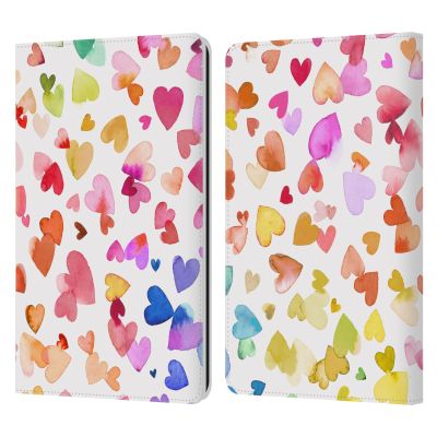 Head Case Designs Officially Licensed Ninola Valentines Hearts Colorful Leather Wallet Case Compatible with Kindle Paperwhite 1/2 / 3