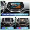 [4G+64G] 8 Core Car Radio for Jeep Cherokee 2013 2014 2015 2016 2017 2018 - Android 13 Touch Screen Cherokee Stereo, DSP 32 EQ/IPS/Carplay/Android Auto/SWC/BT/WiFi + AHD Backup Camera view 2