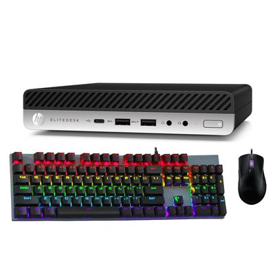 HP EliteDesk 705 G4 Mini Desktop Computer, AMD Quad-Core Ryzen 5 2400GE up to 3.8GHz, 16GB DDR4 RAM, 512GB SSD, Keyboard, Mouse, Windows 11 (Renewed)