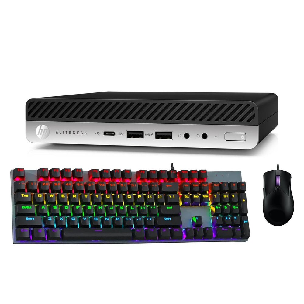 HP EliteDesk 705 G4 Mini Desktop Computer, AMD Quad-Core Ryzen 5 2400GE up to 3.8GHz, 16GB DDR4 RAM, 512GB SSD, Keyboard, Mouse, Windows 11 (Renewed)