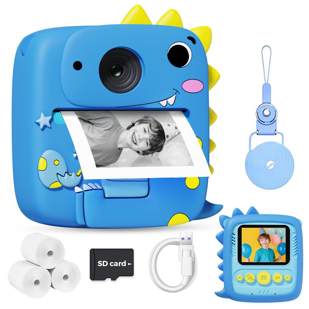 Upgrade Camera Instant Print, 1080P Digital Camera, Christmas Birthday Gifts, Blue