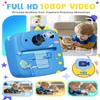 Upgrade Camera Instant Print, 1080P Digital Camera, Christmas Birthday Gifts, Blue view 4