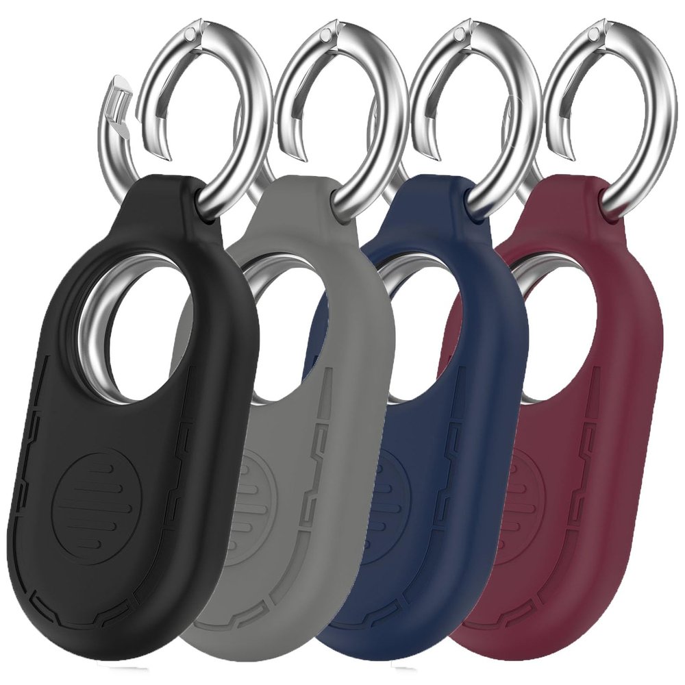 BabyValley 4-Pack Silicone Case Compatible with Samsung Galaxy SmartTag 2 GPS Tracker, Protective Cover Shockproof Case Resistant Replacement Protective Skin Accessories (Black&Grey&Blue&Red)