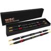 WORLDS BEST CABLES 4 Units - 6 Inch Ultimate - 8 AWG - Ultra-Pure OFC - Premium Audiophile HiFi Speaker Jumper Cables with Eminence Gold Banana Plugs & Carbon Tweed Jacket view 1