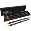 WORLDS BEST CABLES 4 Units - 6 Inch Ultimate - 8 AWG - Ultra-Pure OFC - Premium Audiophile HiFi Speaker Jumper Cables with Eminence Gold Spade Plugs & Carbon Tweed Jacket view 1