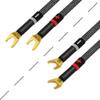WORLDS BEST CABLES 4 Units - 6 Inch Ultimate - 8 AWG - Ultra-Pure OFC - Premium Audiophile HiFi Speaker Jumper Cables with Eminence Gold Spade Plugs & Carbon Tweed Jacket view 4
