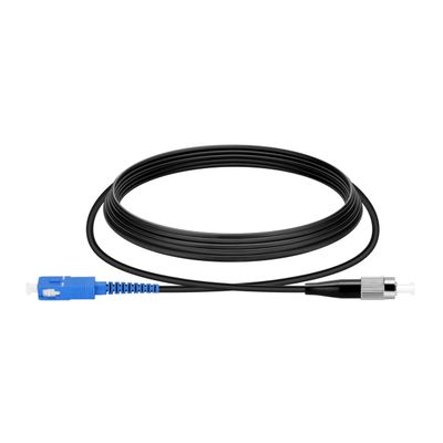 Single Mode Fiber SC to FC 100M/328FT,TPU Outdoor Fiber Optic Cable Simplex OS2 9/125um Armored Fiber Patch Cable OD-3mm,UPC Fiber Optic Internet Cable
