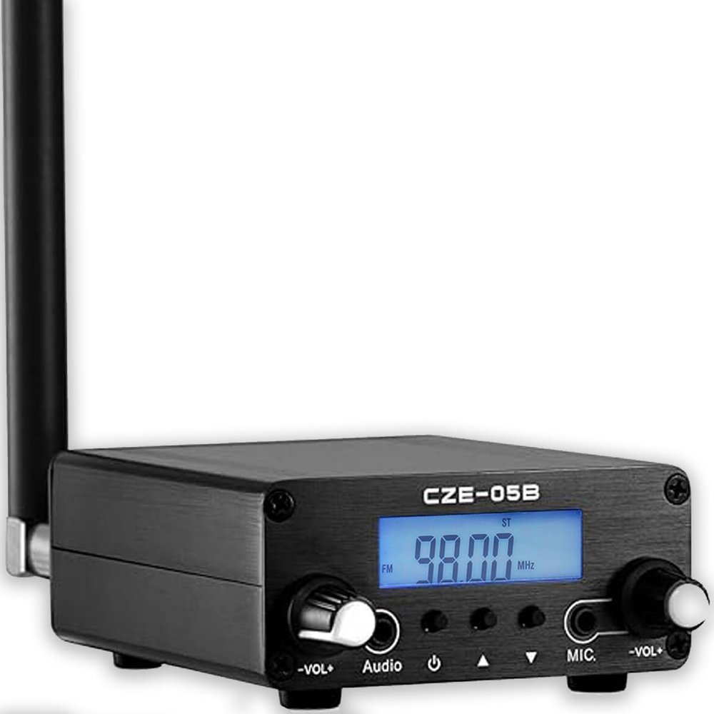 0.5W FM Transmitter for Church, Long Range FM Broadcast Radio Transmitter, Stereo Mini Radio Station with 3.5mm Mic Audio Jack for Drive-in Movie,Church Parking Lot,Lights Fireworks Show