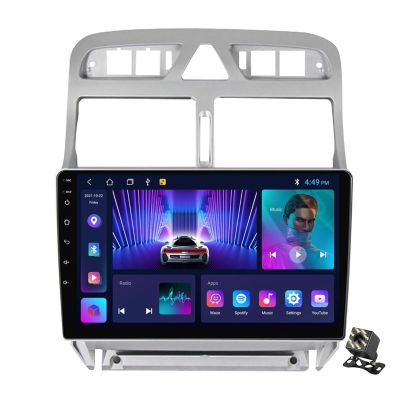 9" Car Radio Navigation GPS for Peugeot 307 1 2001-2008 Android 12 Car Stereo Multimedia Player with Bluetooth Carplay WiFi 4G Steering Wheel Control FM/RDS+Backup Camera,M150cp/2+32g