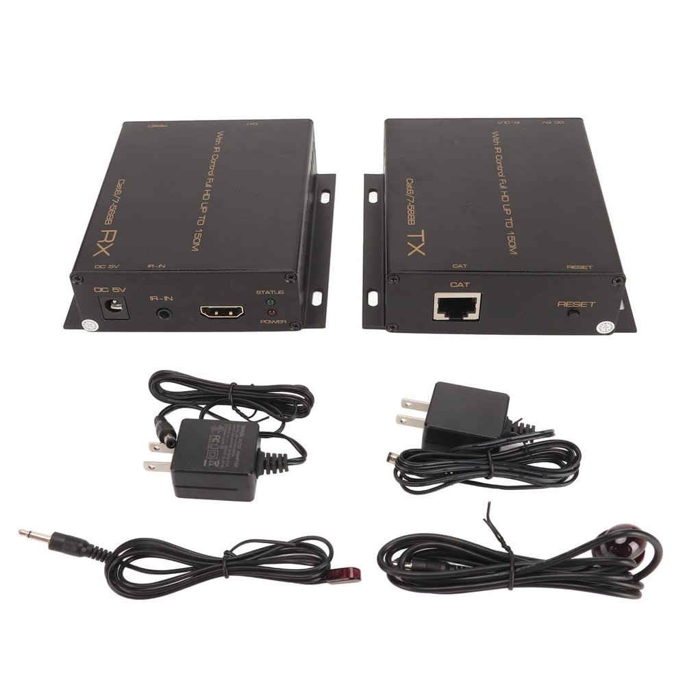 Gavigain Video Extender,HD Multimedia Interface Extender by Cat TCP IP Support Up to 492ft Video Extender 100240V(US Plug)
