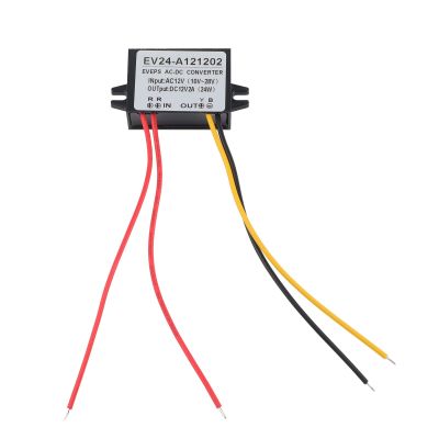 AC to DCConverter, AC 10-28V to DC 12V IP67 Power Supply Module with Overvoltage for Car Screen, Monitor Camera, Fan, Motor, Router (2A)