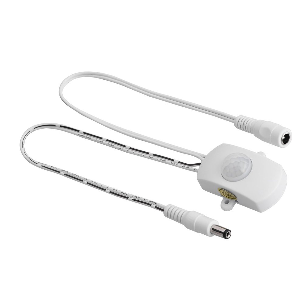 Pir Motion Sensor 5A DC 624V Human Infrared Sensor Power 120 Degrees Cone Angle Motion Sensor Detector LED Strip Automatic (White)