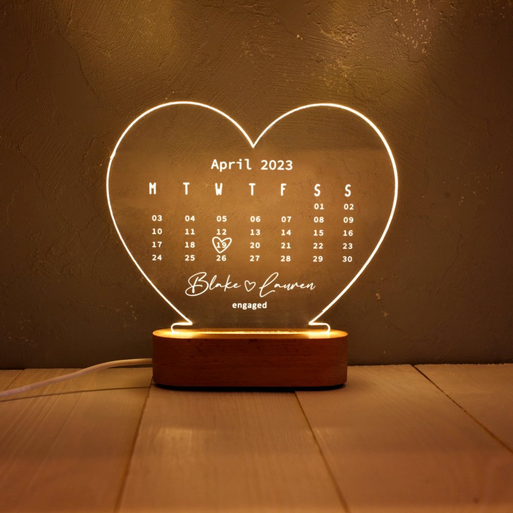 MNBON Customizable Personalized Wedding Gift Lamps - Names of Mr and Mrs and Wedding Date - Anniversary and Love LED Night Lights - Unique Gift for Him or Her