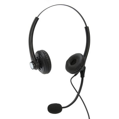 Gavigain Phone Headsets, Wired Phone Headset with Mic Binaural Business Headphone Customer Service Headset Wired Headset for Call Center Customer Service(Crystal Head Connector)