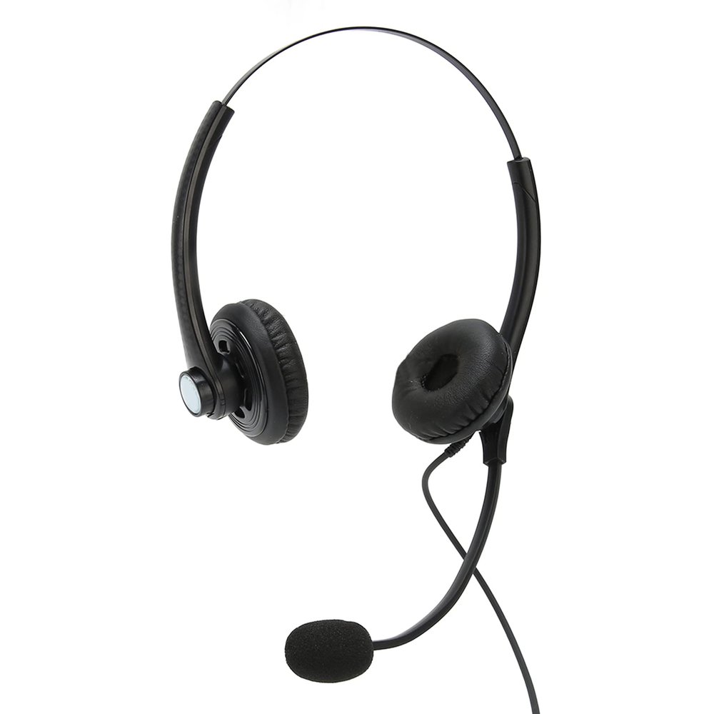 Gavigain Phone Headsets, Wired Phone Headset with Mic Binaural Business Headphone Customer Service Headset Wired Headset for Call Center Customer Service(Single 3.5mm Connector)