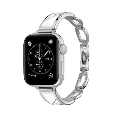 CarXs Wristband for Apple Watch 38mm 40mm 41mm 42mm 44mm 45mm 49mm Stainless Steel Accessory Wristband for IWatch 9/8/7/6/5/4/3/2/1/SE Series Women (Silver,42-44-45-49 MM,)