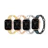 CarXs Wristband for Apple Watch 38mm 40mm 41mm 42mm 44mm 45mm 49mm Stainless Steel Accessory Wristband for IWatch 9/8/7/6/5/4/3/2/1/SE Series Women (Silver,42-44-45-49 MM,) view 2