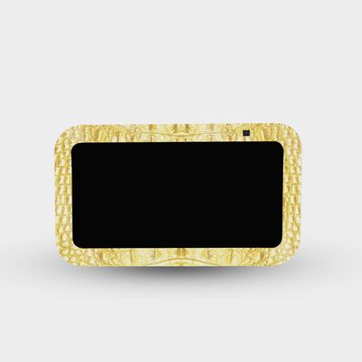 MightySkins Glossy Glitter Skin Compatible with Amazon Echo Show 5 (Gen 3) - Golden Croc | Protective, Durable High-Gloss Glitter Finish | Easy to Apply