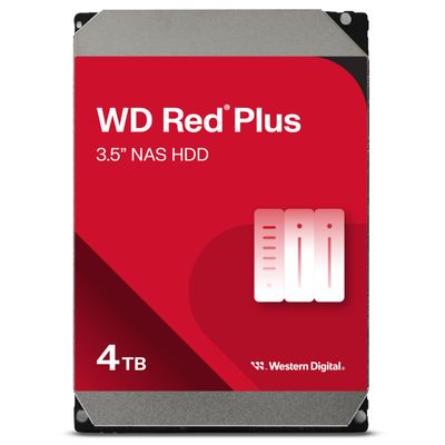 Western Digital 4TB WD Red Plus NAS Internal Hard Drive HDD - 5400 RPM, SATA 6 Gb/s, CMR, 256 MB Cache, 3.5" -WD40EFPX (Renewed)