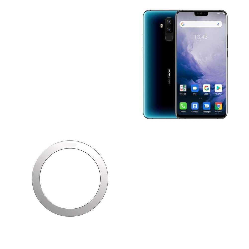 BoxWave Smart Gadget Compatible with Ulefone T2 - MagnetoSafe Ring, Add Magnet Functionality Adhesive Alloy - Metallic Silver
