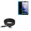 BoxWave Cable Compatible with Ulefone T2 - PowerDisplay PD Cable (6ft) - USB-C to USB-C (100W), LED Wattage Info Extra Long Braided Nylon - Jet Black view 1