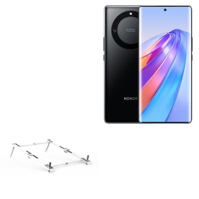 BoxWave Stand and Mount Compatible with Honor X40 - Pocket Aluminum Stand 3-in-1, Portable Multi Angle Viewing Riser - Metallic Silver