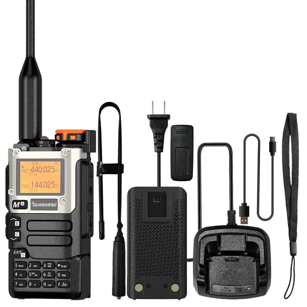 Quansheng UV-K5(8) Radio USB-C Charging Two Way Radio Long Range with NOAA for Adults 5W U/V Dual Band DTMF AM FM Walkie Talkie Rechargeable UV-K6 Tacrical Antenna