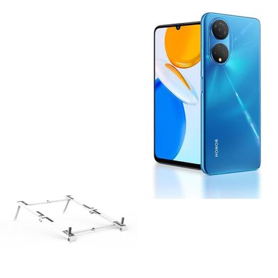 BoxWave Stand and Mount Compatible with Honor X7 - Pocket Aluminum Stand 3-in-1, Portable Multi Angle Viewing Riser - Metallic Silver