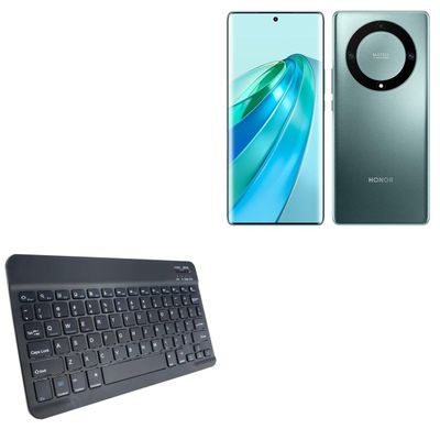 BoxWave Keyboard Compatible with Honor X9a - SlimKeys Bluetooth Keyboard, Portable Thin with Chiclet-Style Keys - Jet Black
