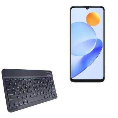 BoxWave Keyboard Compatible with Honor Play7T - SlimKeys Bluetooth Keyboard, Portable Thin with Chiclet-Style Keys - Jet Black