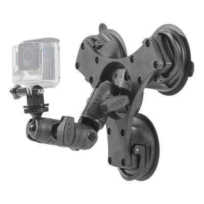 iBOLT Action Camera IncrediBOLT 360 Heavy Duty Triple Suction Cup Mount for Action Cameras and 1/4 20 Accessories
