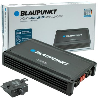 BLAUPUNKT 3000DPRO Car Audio Monoblock 1 Channel 1 Ohm Stable Amp Amplifier 3000 Watts Max | Slim and Compact
