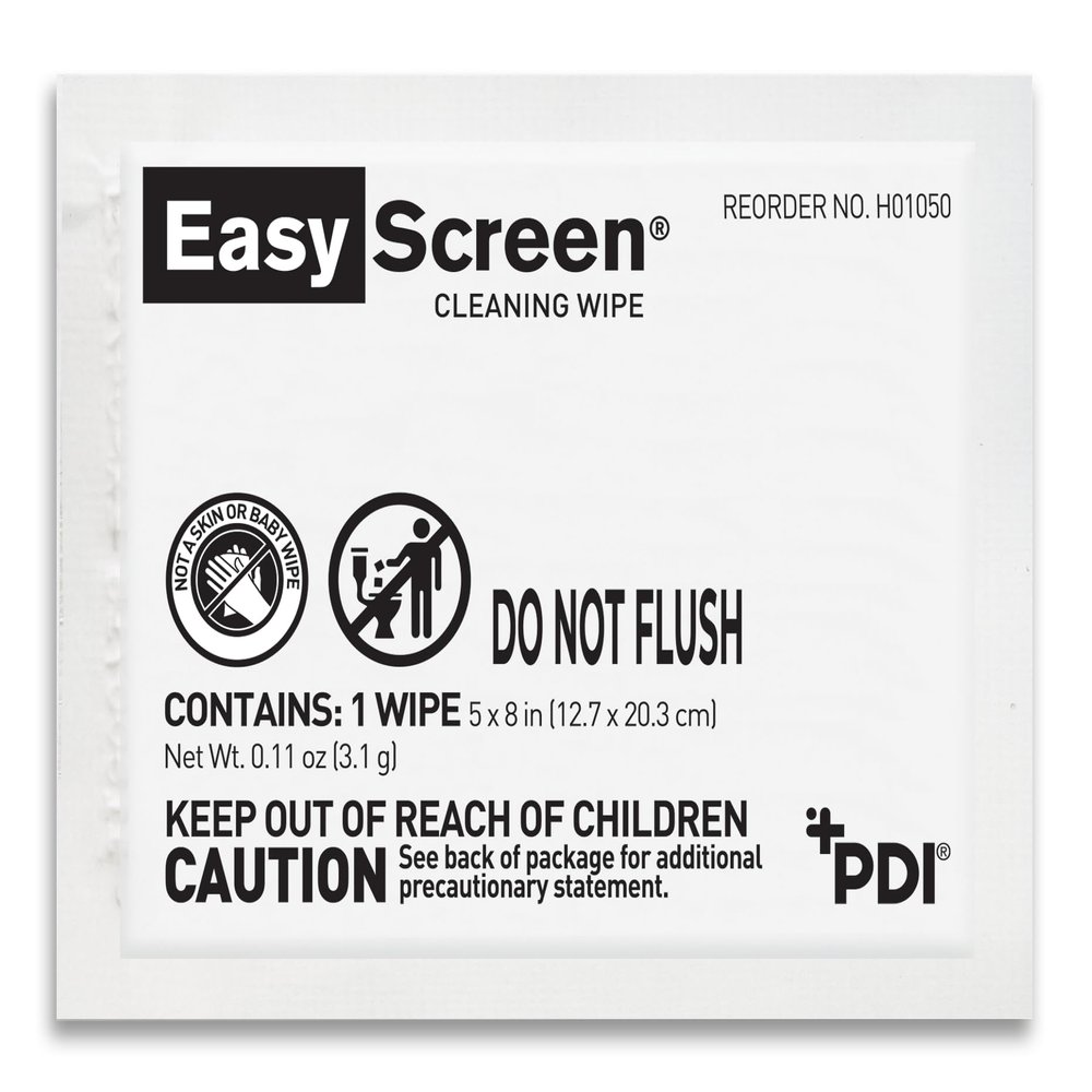Easy Screen, Premium Screen Cleaning Wipes, Electronics, Touchscreens, and Glasses Cleaner, 50 Individual Packets Per Box, Large 5 x 8 Wipe
