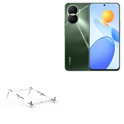 BoxWave Stand and Mount Compatible with Honor Play7T Pro - Pocket Aluminum Stand 3-in-1, Portable Multi Angle Viewing Riser - Metallic Silver