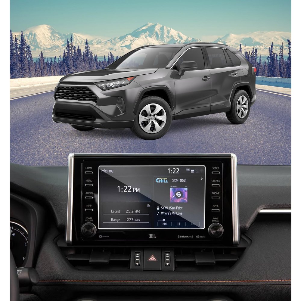PZSWUXIE for 2015-2021 2022 T *oyota RAV4 LE XLE & Hybrid LE/SE/XLE 7 Inch Tempered Glass Screen Protector 9H Hardness Anti-Fingerprint Anti-Glare Accessories Touchscreen(Not for 2023 RAV4)